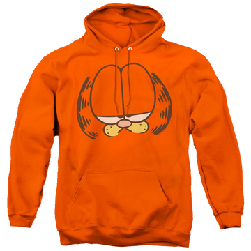 Orange pullover hoodie with Garfield Big Head graphic