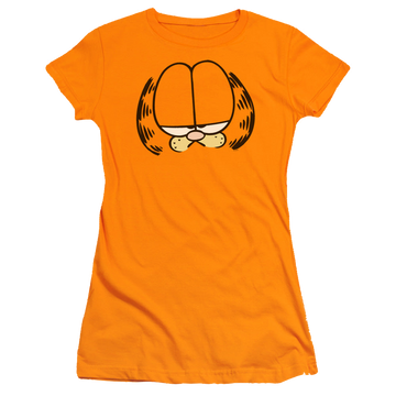 Orange juniors t-shirt with Garfield Big Head graphic