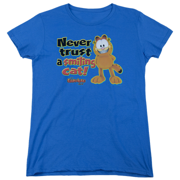 Royal women's t-shirt with Garfield Smiling graphic