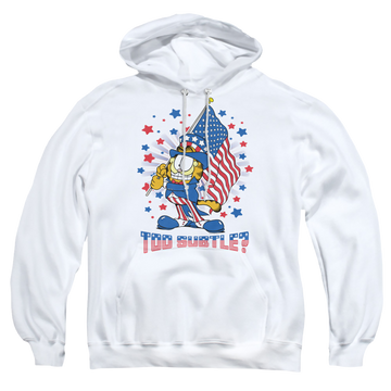 White pullover hoodie with Garfield Subtle graphic