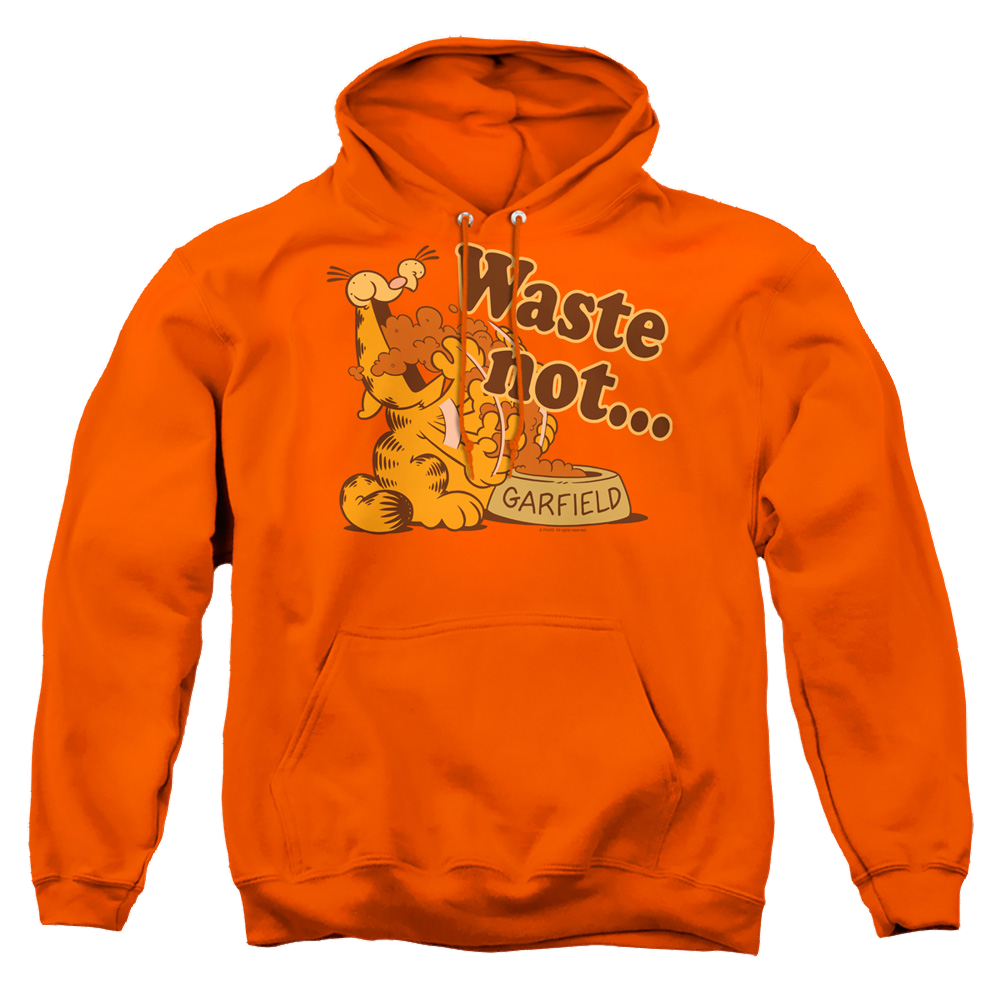 Garfield Waste Not - Pullover Hoodie Pullover Hoodie Garfield