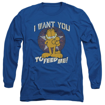 Royal men's long sleeve t-shirt with Garfield I Want You graphic