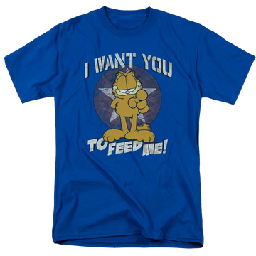 Royal men's regular fit t-shirt with Garfield I Want You graphic