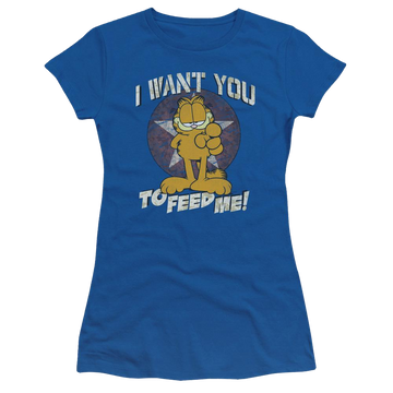 Royal juniors t-shirt with Garfield I Want You graphic