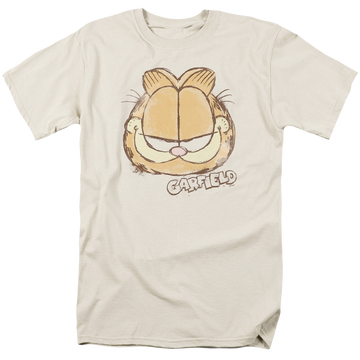 Cream men's regular fit t-shirt with Garfield Water Color Cat graphic
