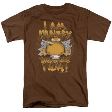 Coffee men's regular fit t-shirt with Garfield Therefore I Am graphic