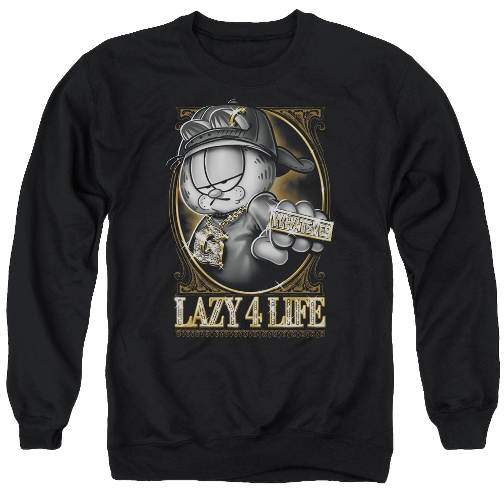 Garfield Lazy 4 Life - Men's Crewneck Sweatshirt Men's Crewneck Sweatshirt Garfield