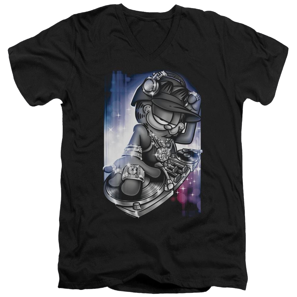 Garfield Dj Lazy - Men's V-Neck T-Shirt Men's V-Neck T-Shirt Garfield