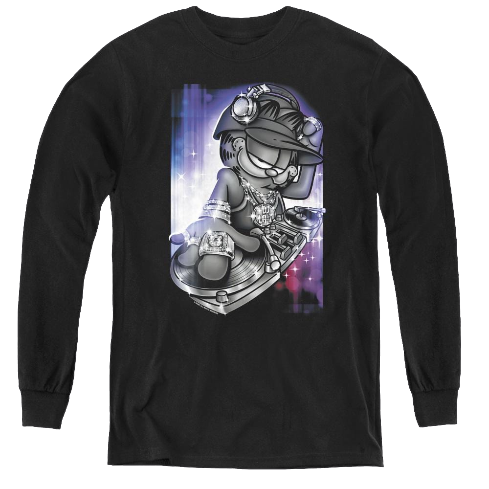 Garfield Dj Lazy - Youth Long Sleeve T-Shirt Youth Long Sleeve T-Shirt Garfield