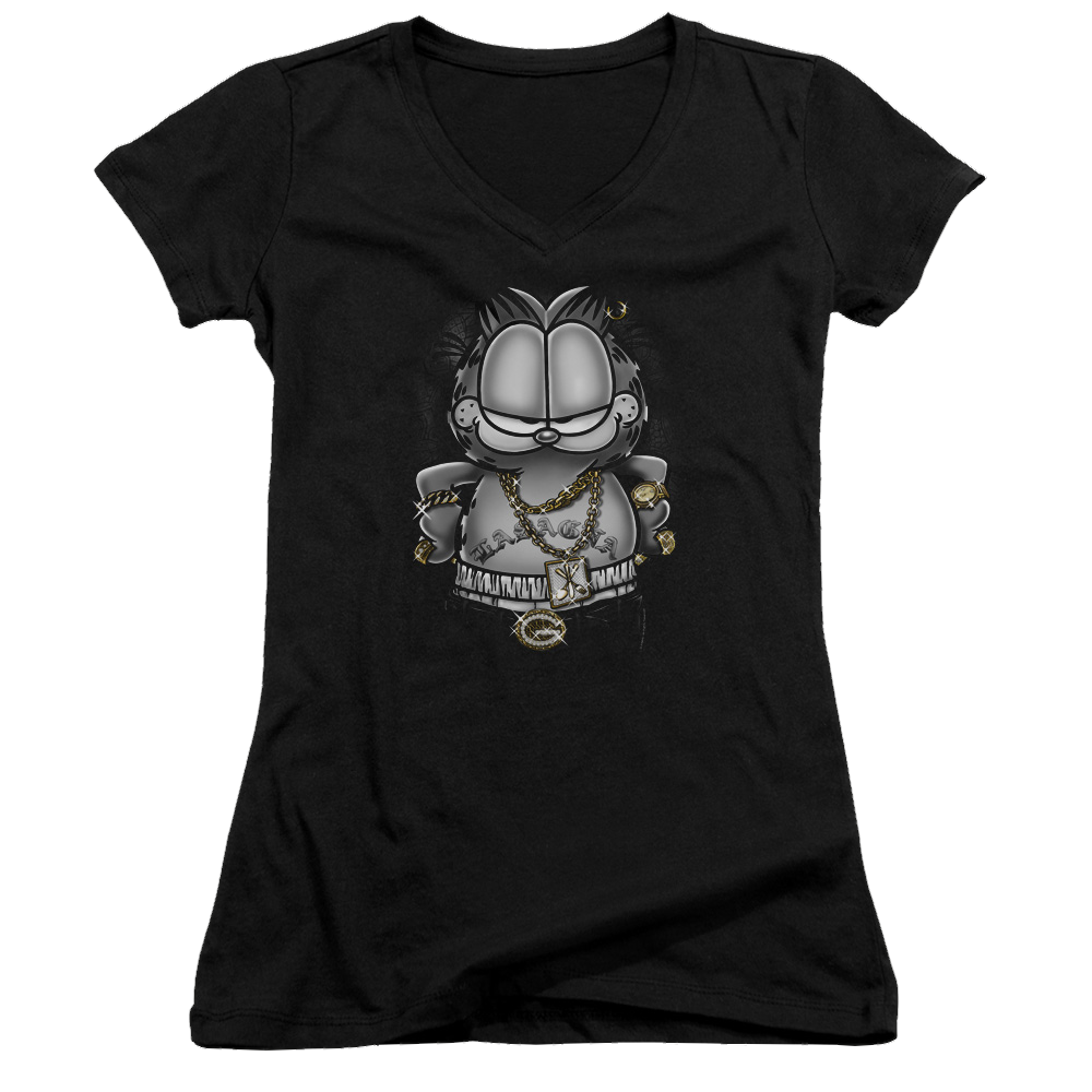 Garfield Lasagna For Life - Juniors V-Neck T-Shirt Juniors V-Neck T-Shirt Garfield