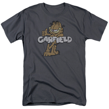 Charcoal men's regular fit t-shirt with Garfield Retro Garf graphic