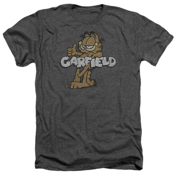 Charcoal men's heather t-shirt with Garfield Retro Garf graphic