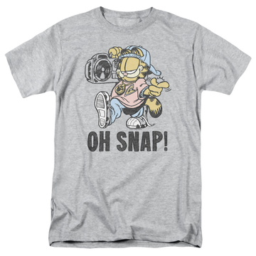 Athletic heather men's regular fit t-shirt with Garfield Oh Snap graphic