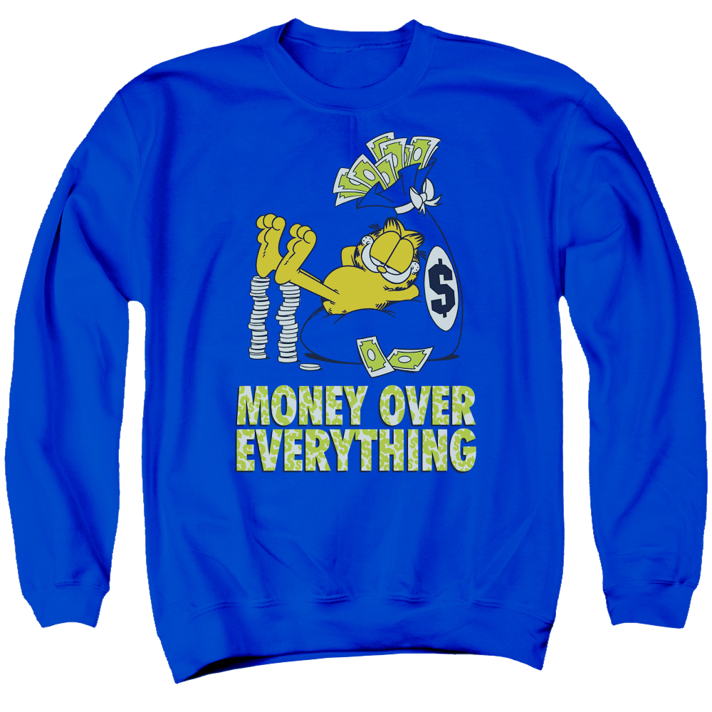 Garfield Money Is Everything - Men's Crewneck Sweatshirt Men's Crewneck Sweatshirt Garfield