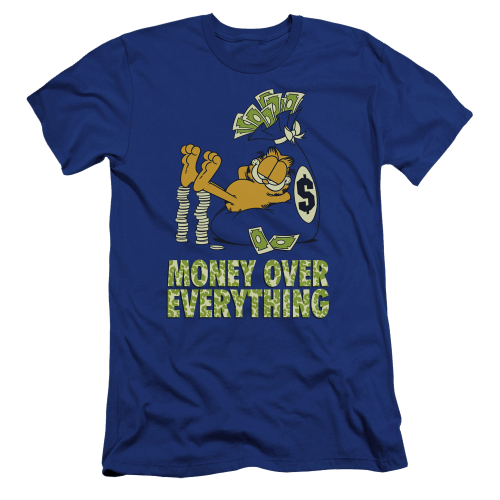 Garfield Money Is Everything - Men's Premium Slim Fit T-Shirt Men's Premium Slim Fit T-Shirt Garfield