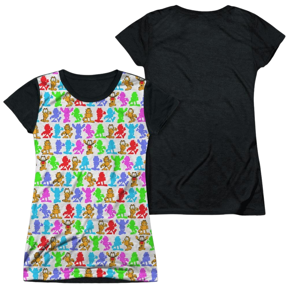 Garfield Silhouettes - Juniors Black Back T-Shirt Juniors Black Back T-Shirt Garfield