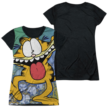 Garfield Goofy Face - Juniors Black Back T-Shirt Juniors Black Back T-Shirt Garfield