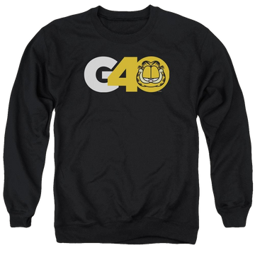 Black men's crewneck sweatshirt with Garfield G40 graphic