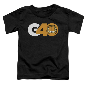 Black toddler t-shirt with Garfield G40 graphic