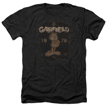 Charcoal men's heather t-shirt with Garfield Est 1978 graphic