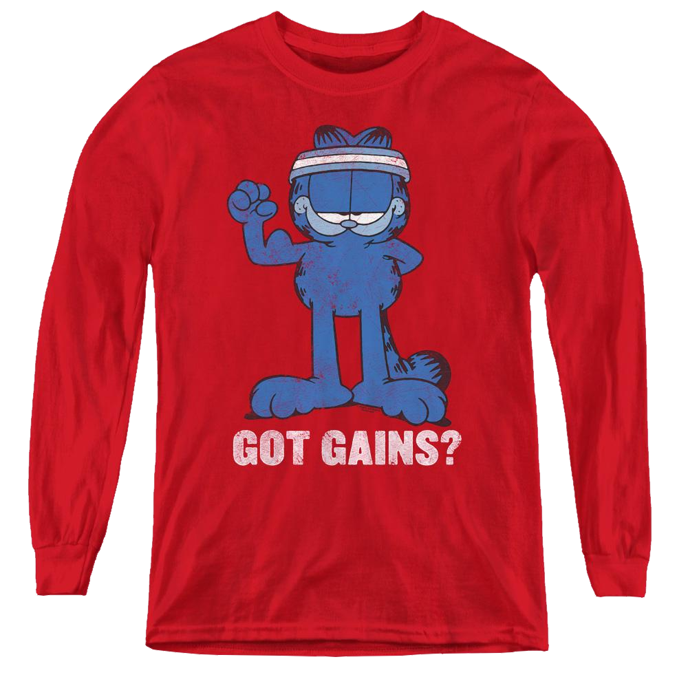 Garfield Got Gains - Youth Long Sleeve T-Shirt Youth Long Sleeve T-Shirt Garfield