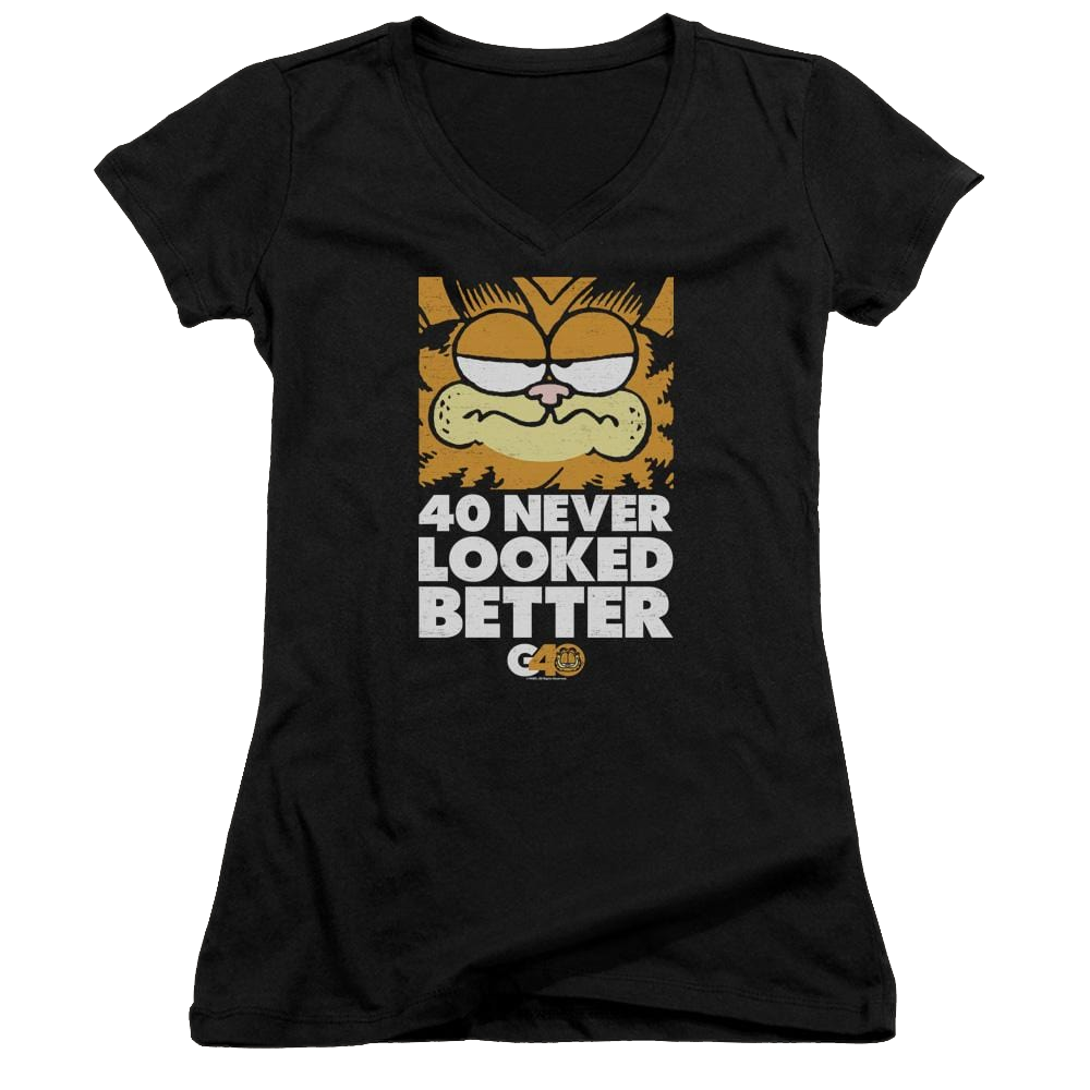 Garfield 40 Looks - Juniors V-Neck T-Shirt Juniors V-Neck T-Shirt Garfield