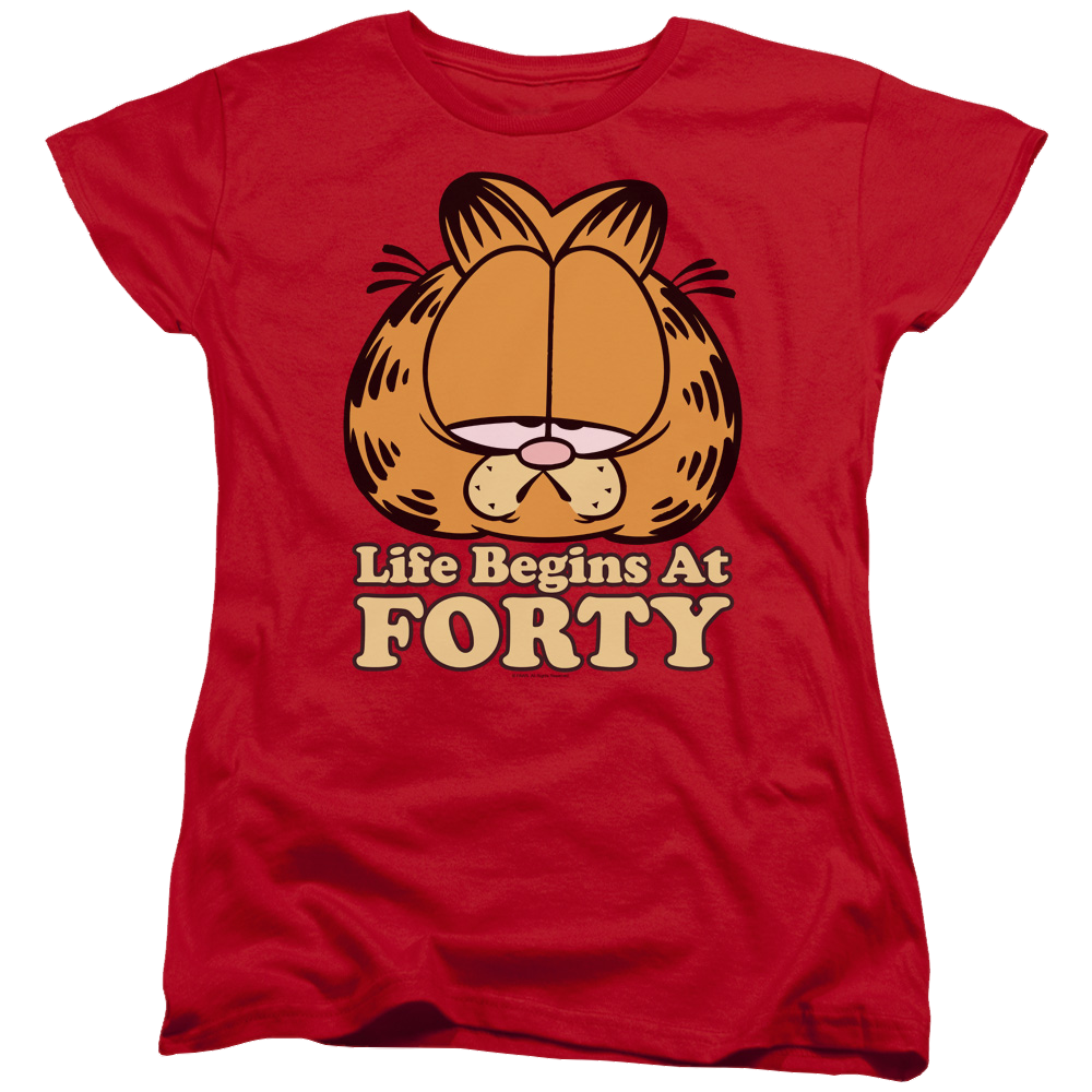 Garfield Life Begins At Forty - Women's T-Shirt Women's T-Shirt Garfield