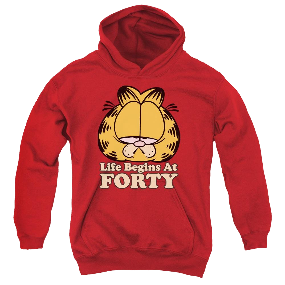 Garfield Life Begins At Forty - Youth Hoodie (Ages 8-12) Youth Hoodie (Ages 8-12) Garfield