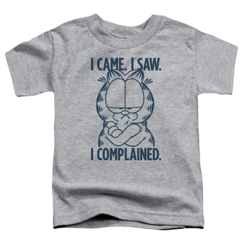 Athletic heather toddler t-shirt with Garfield I Complained graphic