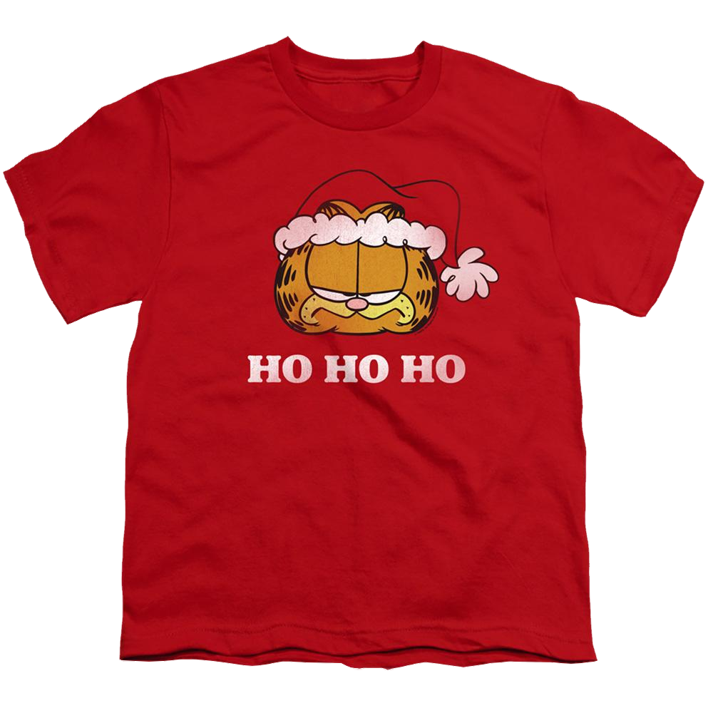 Garfield Ho Ho Ho - Youth T-Shirt Youth T-Shirt (Ages 8-12) Garfield