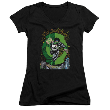Black juniors v-neck t-shirt with Green Lantern Gl #51 Cover graphic