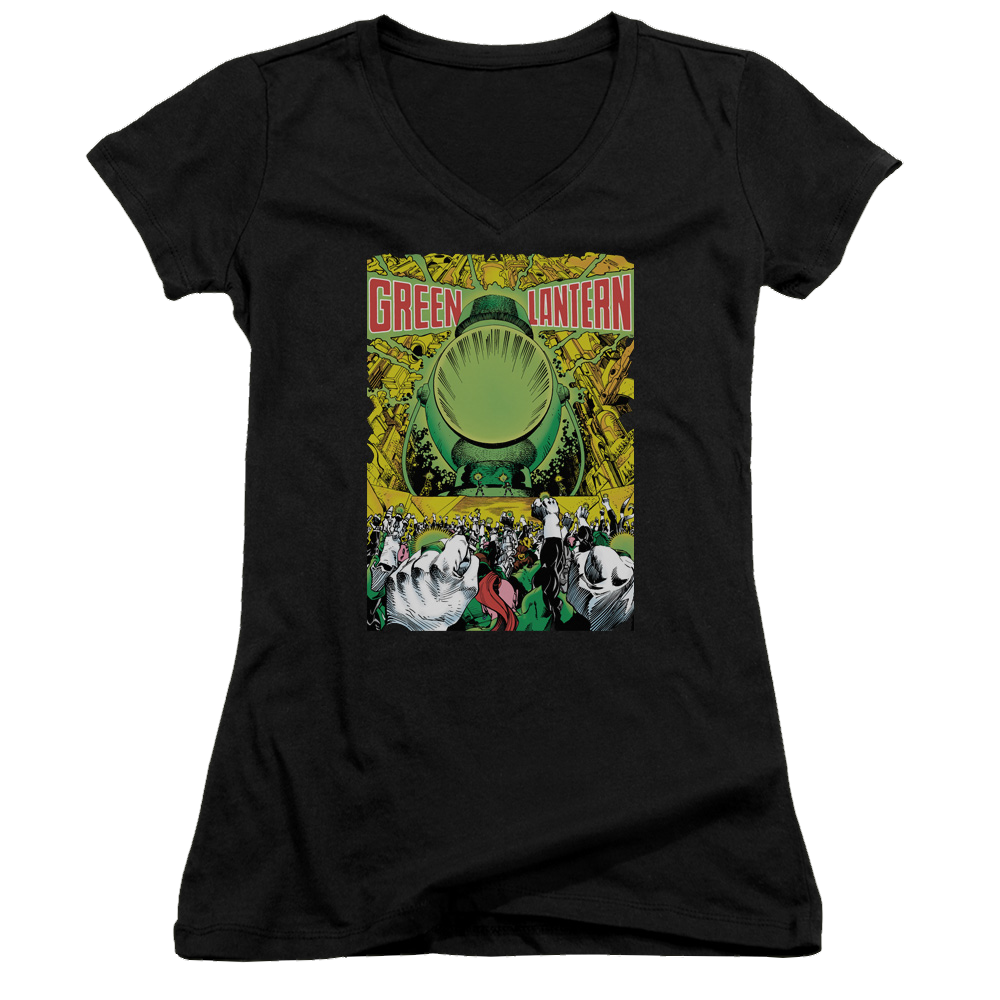Green Lantern Gl #200 Cover - Juniors V-Neck T-Shirt Juniors V-Neck T-Shirt Green Lantern