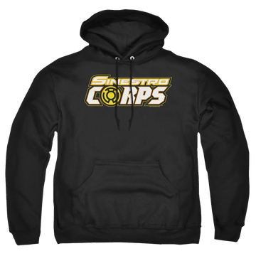 Black pullover hoodie with Green Lantern Sinestro Corps Logo graphic