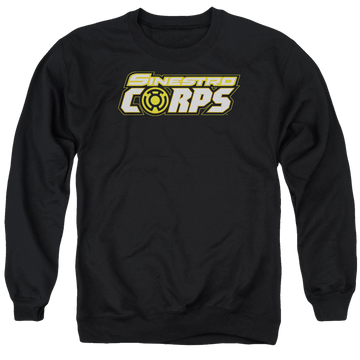 Black men's crewneck sweatshirt with Green Lantern Sinestro Corps Logo graphic