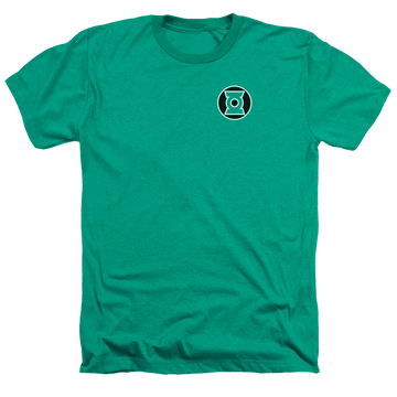Kelly green men's heather t-shirt with Green Lantern Kyle Rayner Logo graphic