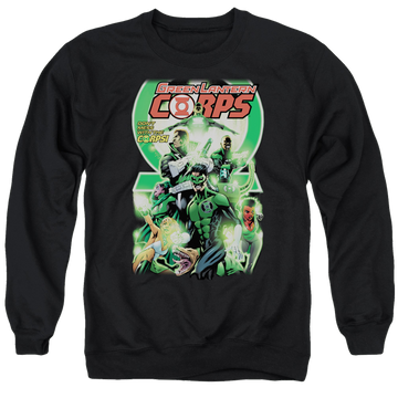Black men's crewneck sweatshirt with Green Lantern Gl Corps #25 Cover graphic