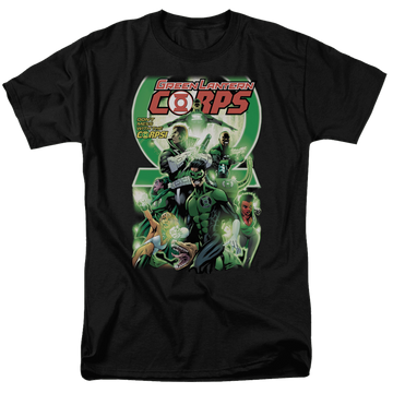 Black men's regular fit t-shirt with Green Lantern Gl Corps #25 Cover graphic