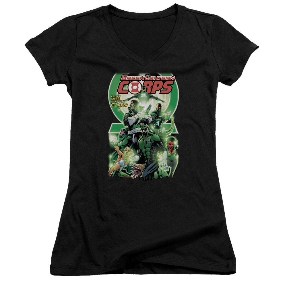Green Lantern Gl Corps #25 Cover - Juniors V-Neck T-Shirt Juniors V-Neck T-Shirt Green Lantern