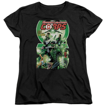 Black women's t-shirt with Green Lantern Gl Corps #25 Cover graphic