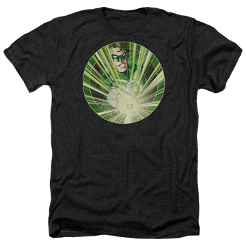 Charcoal men's heather t-shirt with Green Lantern Light Em Up graphic