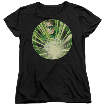 Black women's t-shirt with Green Lantern Light Em Up graphic