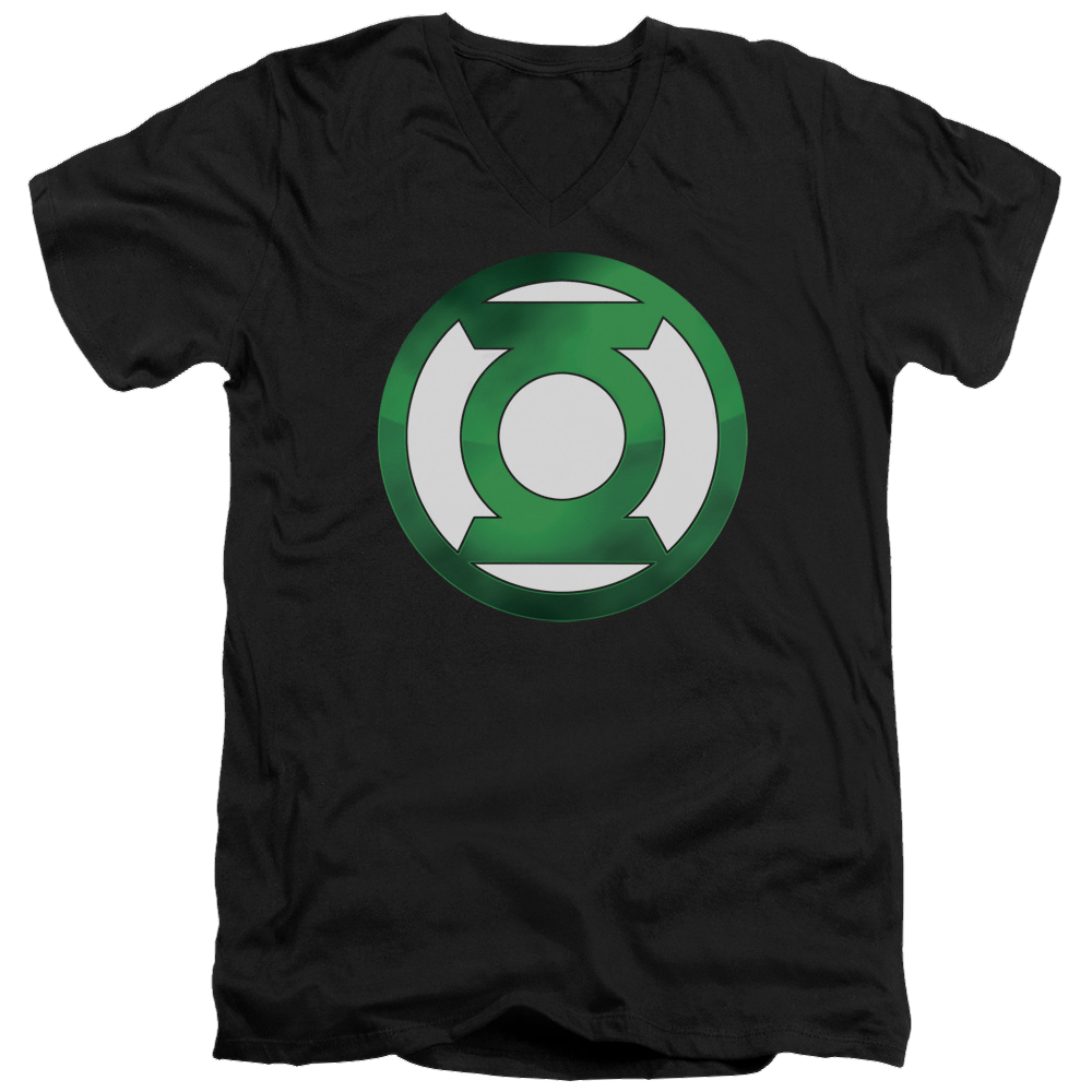 Green Lantern Green Chrome Logo - Men's V-Neck T-Shirt Men's V-Neck T-Shirt Green Lantern