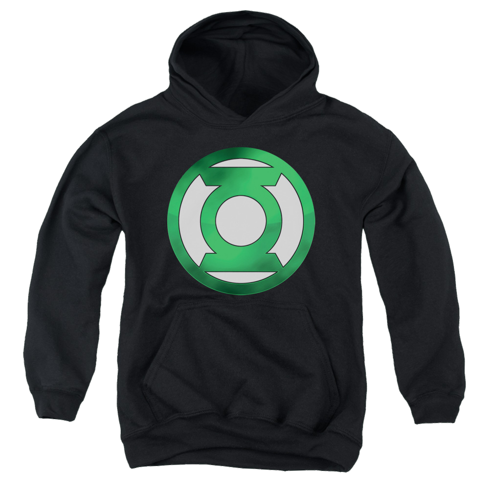 Green Lantern Green Chrome Logo - Youth Hoodie Youth Hoodie (Ages 8-12) Green Lantern