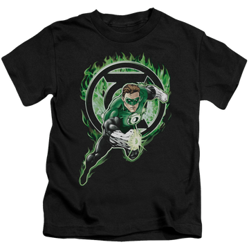 Black kid's t-shirt for ages 4 to 7 with Green Lantern Space Cop graphic