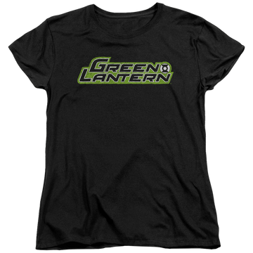 Black women's t-shirt with Green Lantern SCRIBBLE TITLE graphic