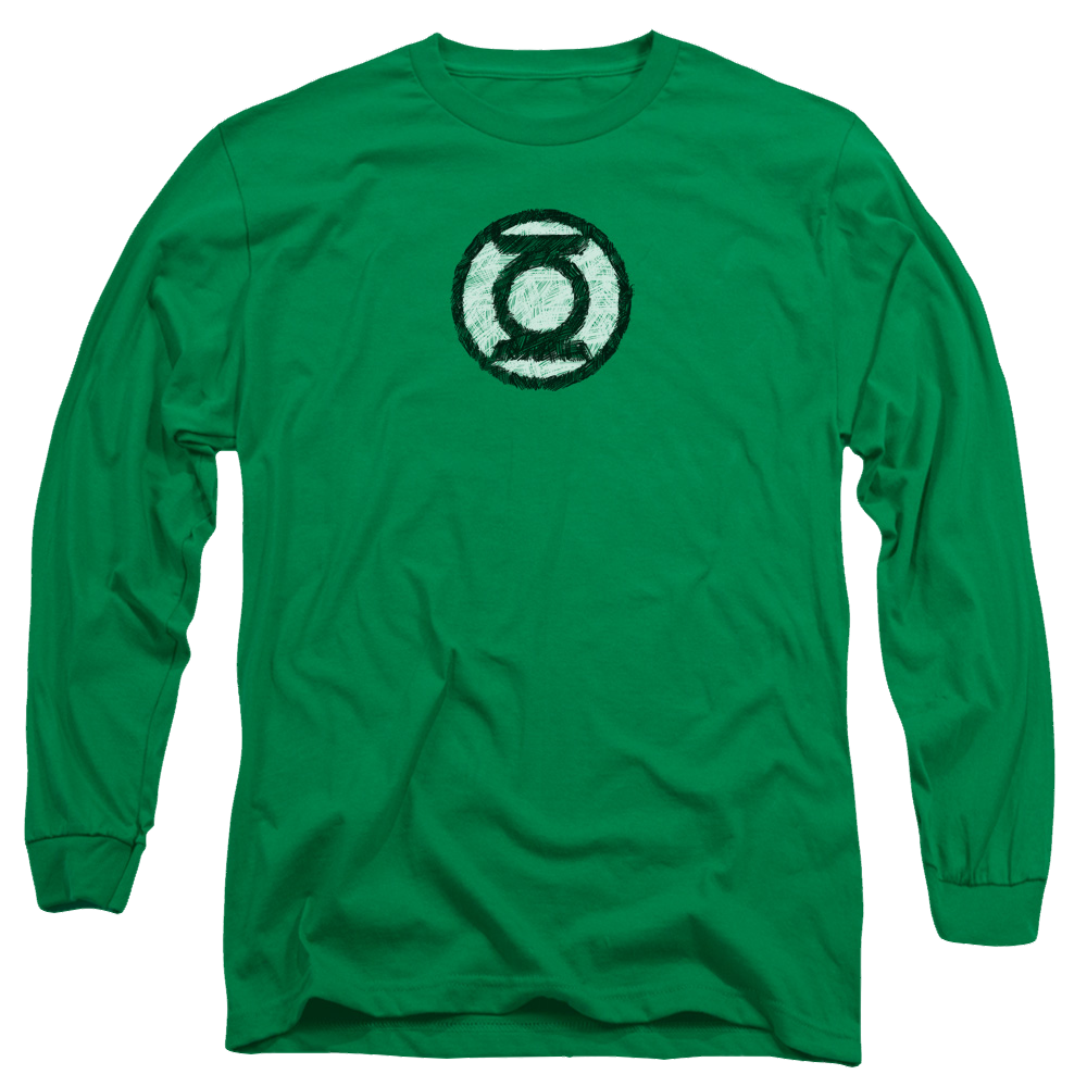 Green Lantern Scribble Lantern Logo - Men's Long Sleeve T-Shirt Men's Long Sleeve T-Shirt Green Lantern