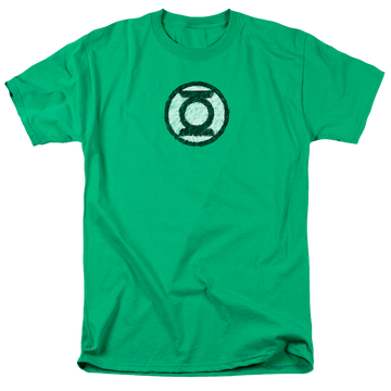 Kelly green men's regular fit t-shirt with Green Lantern Scribble Lantern Logo graphic