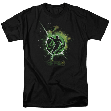Black men's regular fit t-shirt with Green Lantern Shadow Lantern graphic