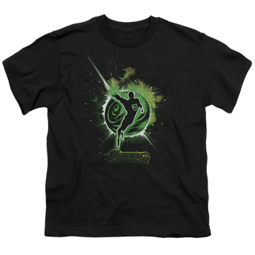 Black youth t-shirt for ages 8 to 12 with Green Lantern Shadow Lantern graphic