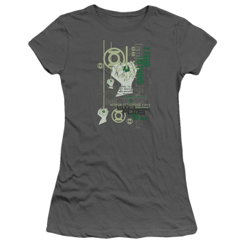 Charcoal juniors t-shirt with Green Lantern Core Strength graphic